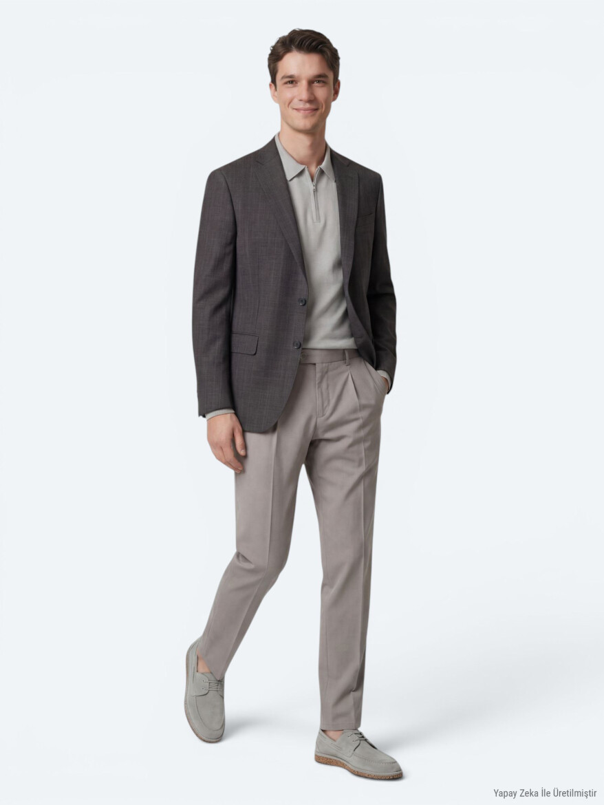 Renkli Mikro Modern Fit Yün Karışımlı Ceket - 4