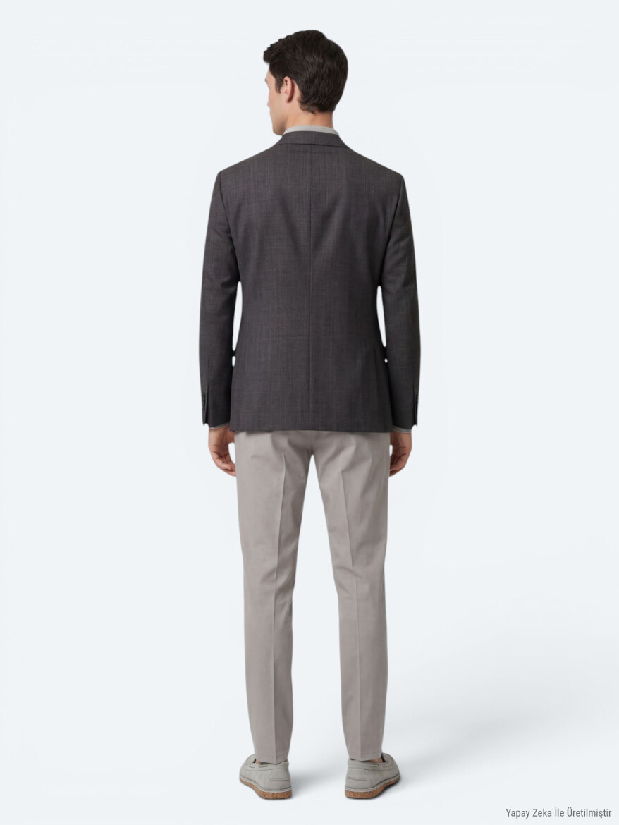Renkli Mikro Modern Fit Yün Karışımlı Ceket - 5
