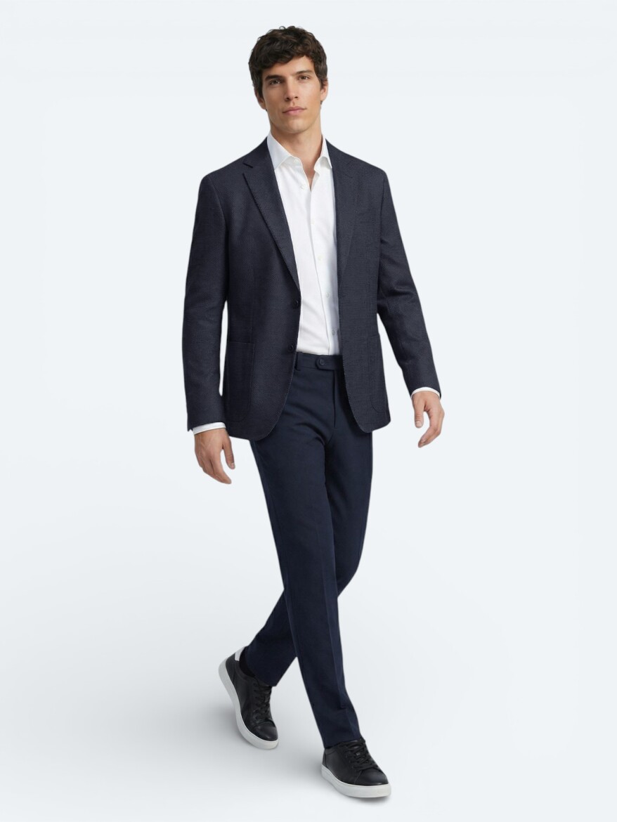 Renkli Mikro Modern Fit Yün Karışımlı Ceket - KİP