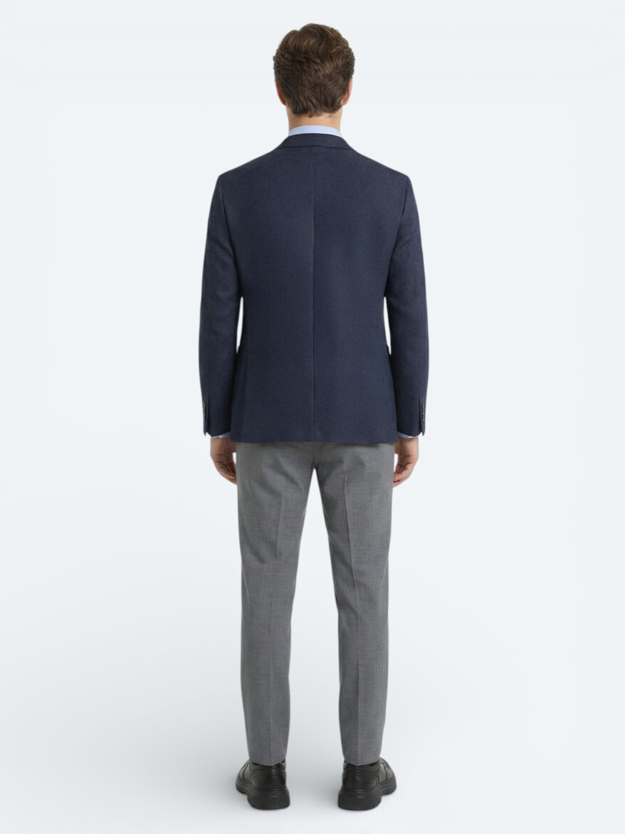 Renkli Mikro Modern Fit Yün Karışımlı Ceket - 4