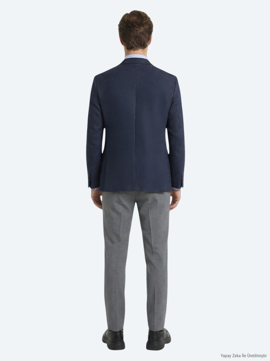Renkli Mikro Modern Fit Yün Karışımlı Ceket - 4