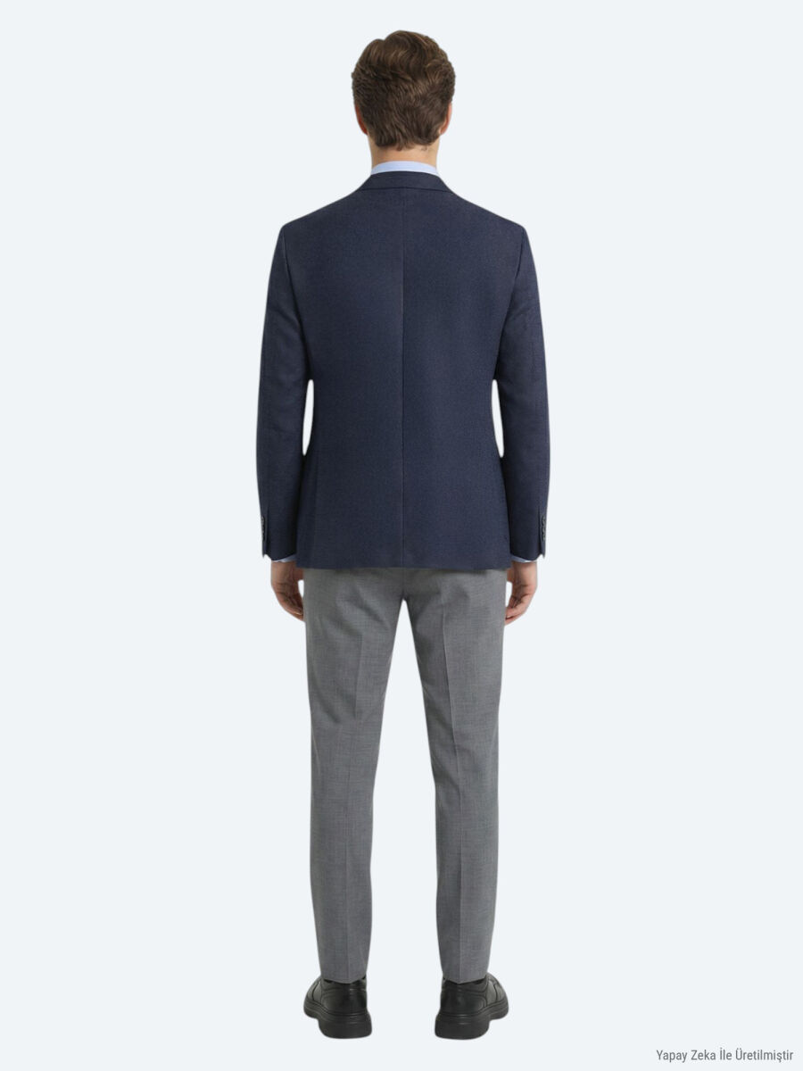 Renkli Mikro Modern Fit Yün Karışımlı Ceket - 4
