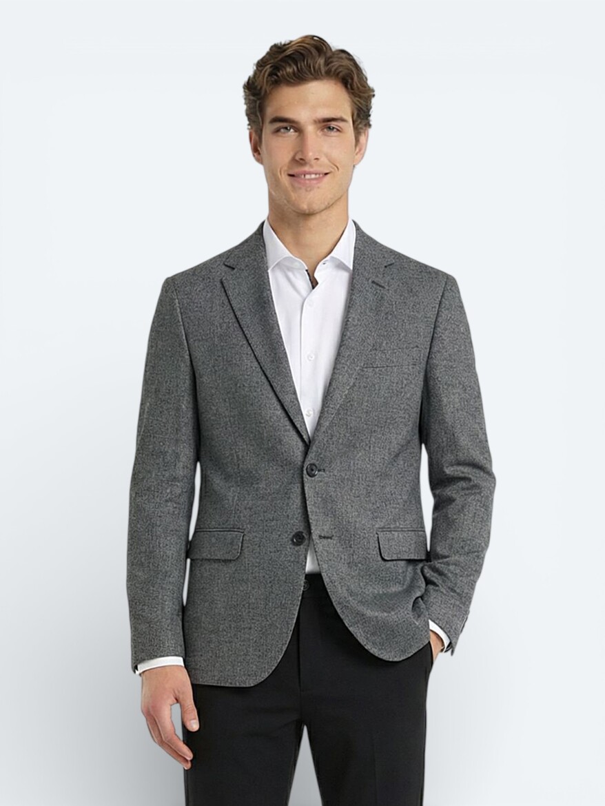 Renkli Mikro Modern Fit Yün Karışımlı Ceket - 1