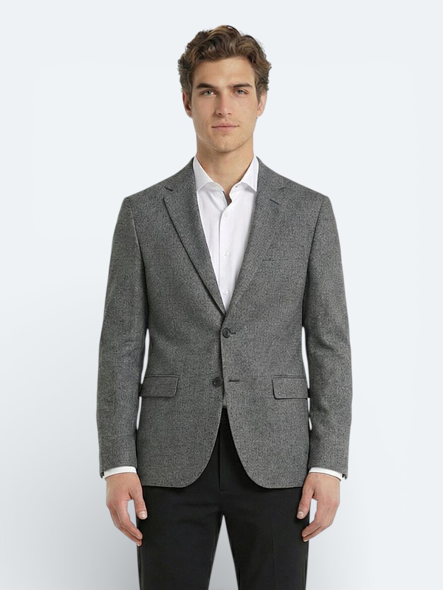 Renkli Mikro Modern Fit Yün Karışımlı Ceket - 3