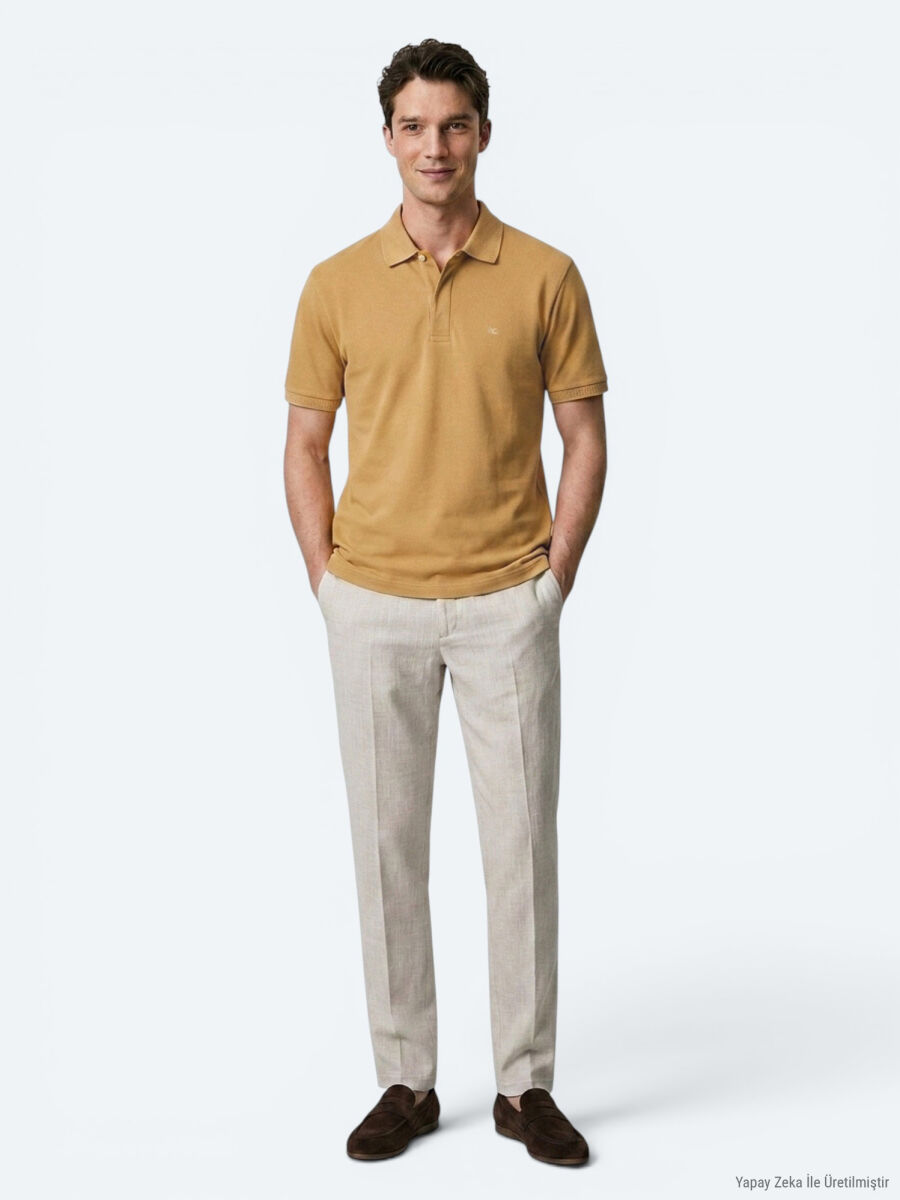 Saffron Plain 100% Cotton T-Shirt - 3