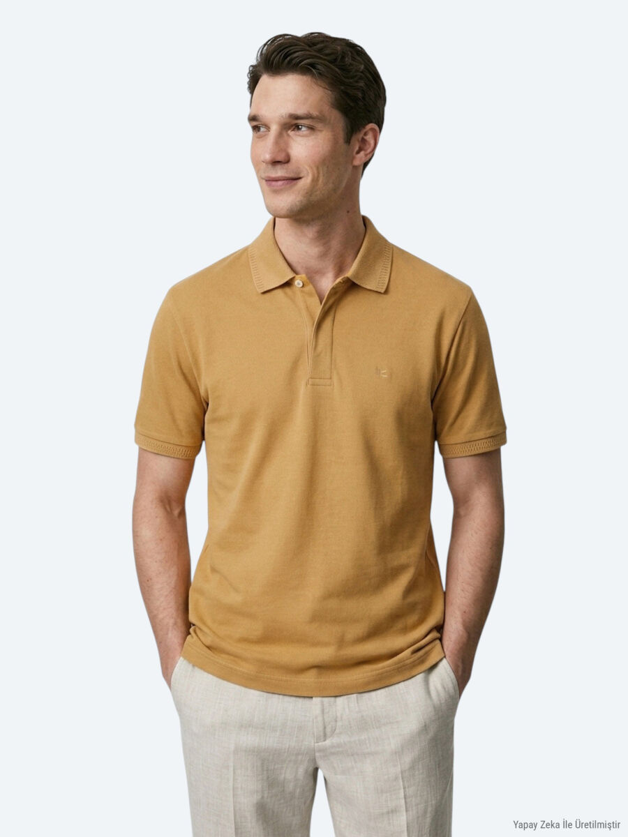 Saffron Plain 100% Cotton T-Shirt - 4