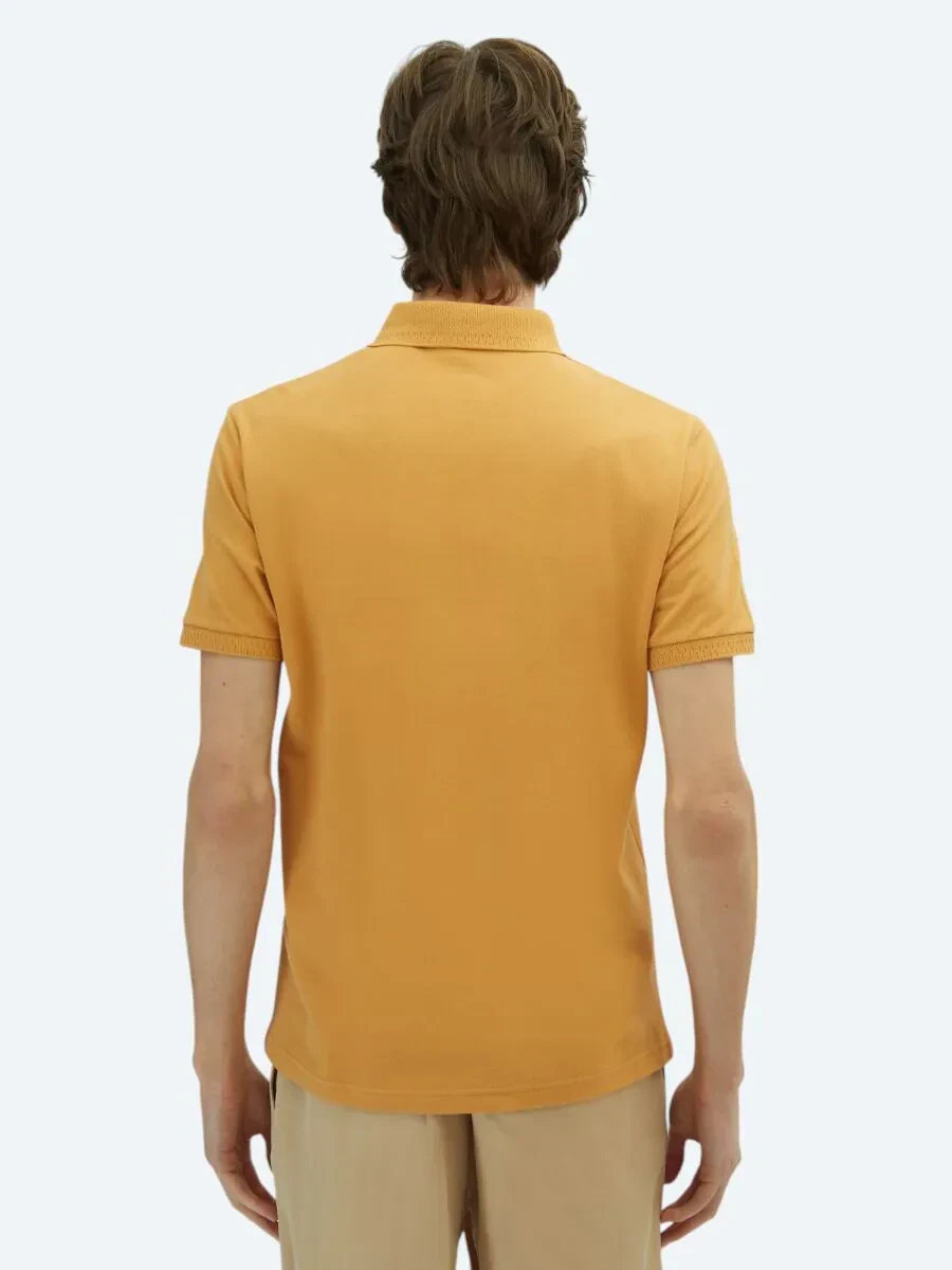 Saffron Plain Polo Neck 100% Cotton T-Shirt - 5