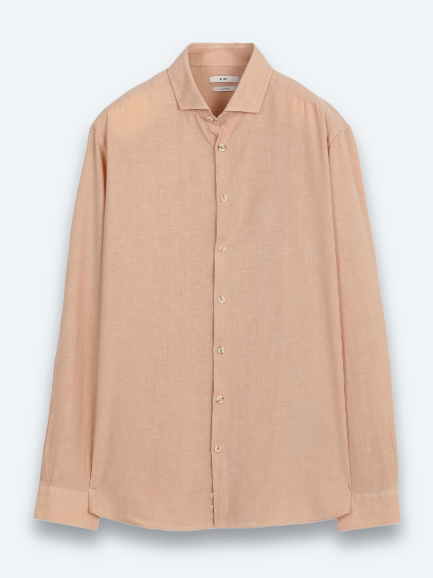 Saffron Plain Regular Fit Long Weaving Casual Cotton Blended Shirt - 6