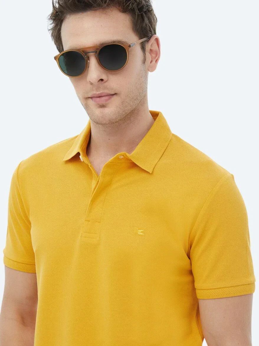 Saffron Polo Neck 100% Cotton T-Shirt - KİP