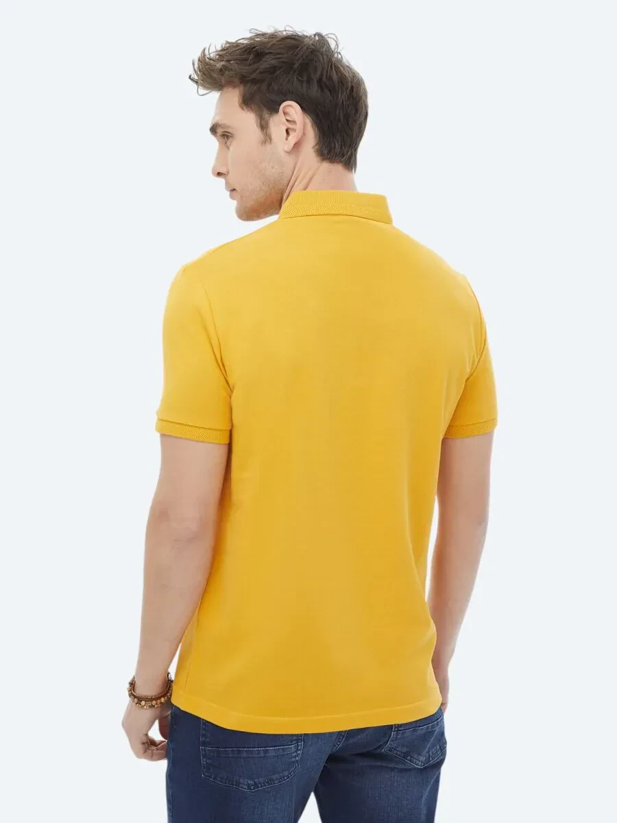 Saffron Polo Neck 100% Cotton T-Shirt - 11