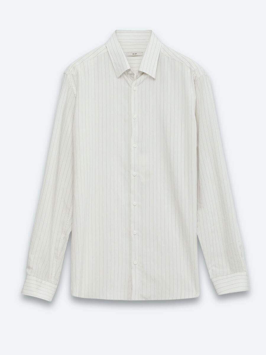 Safran Çizgili Regular Fit Dokuma Casual Gömlek - 6