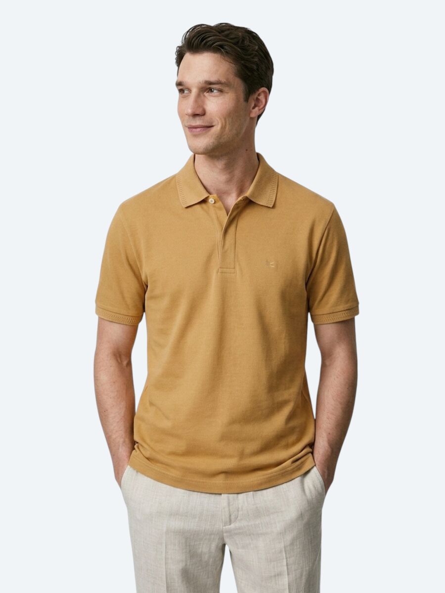 Safran Düz %100 Pamuk T-Shirt - 4