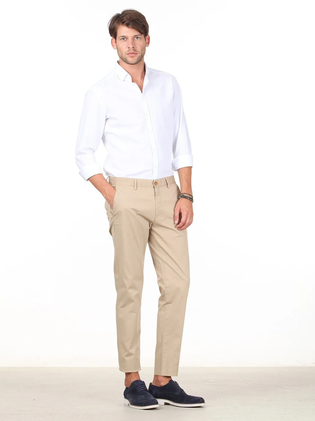 Safran Düz Dokuma Regular Fit Casual Pamuk Karışımlı Pantolon - 1