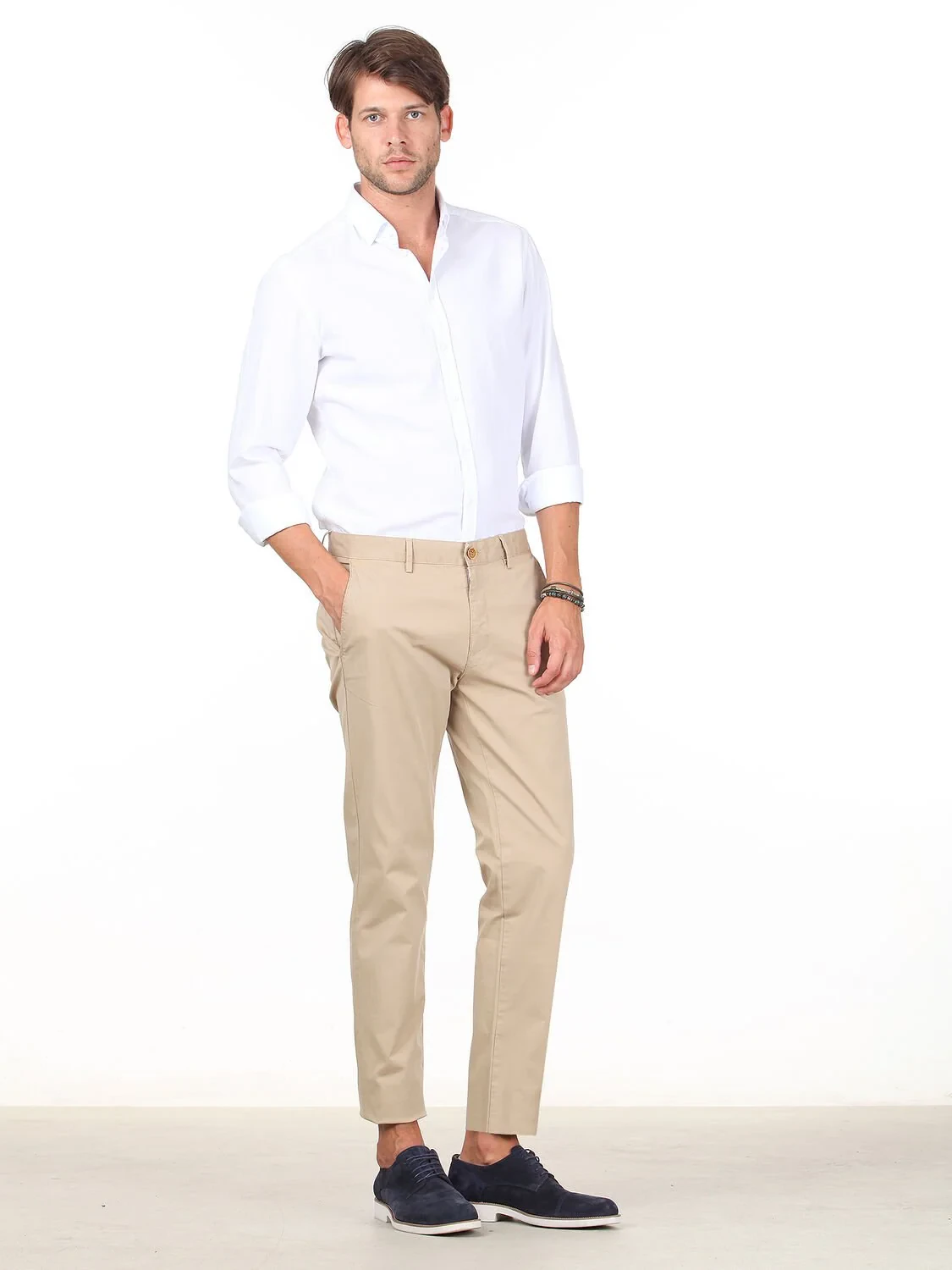 Safran Düz Dokuma Regular Fit Casual Pamuk Karışımlı Pantolon - 1