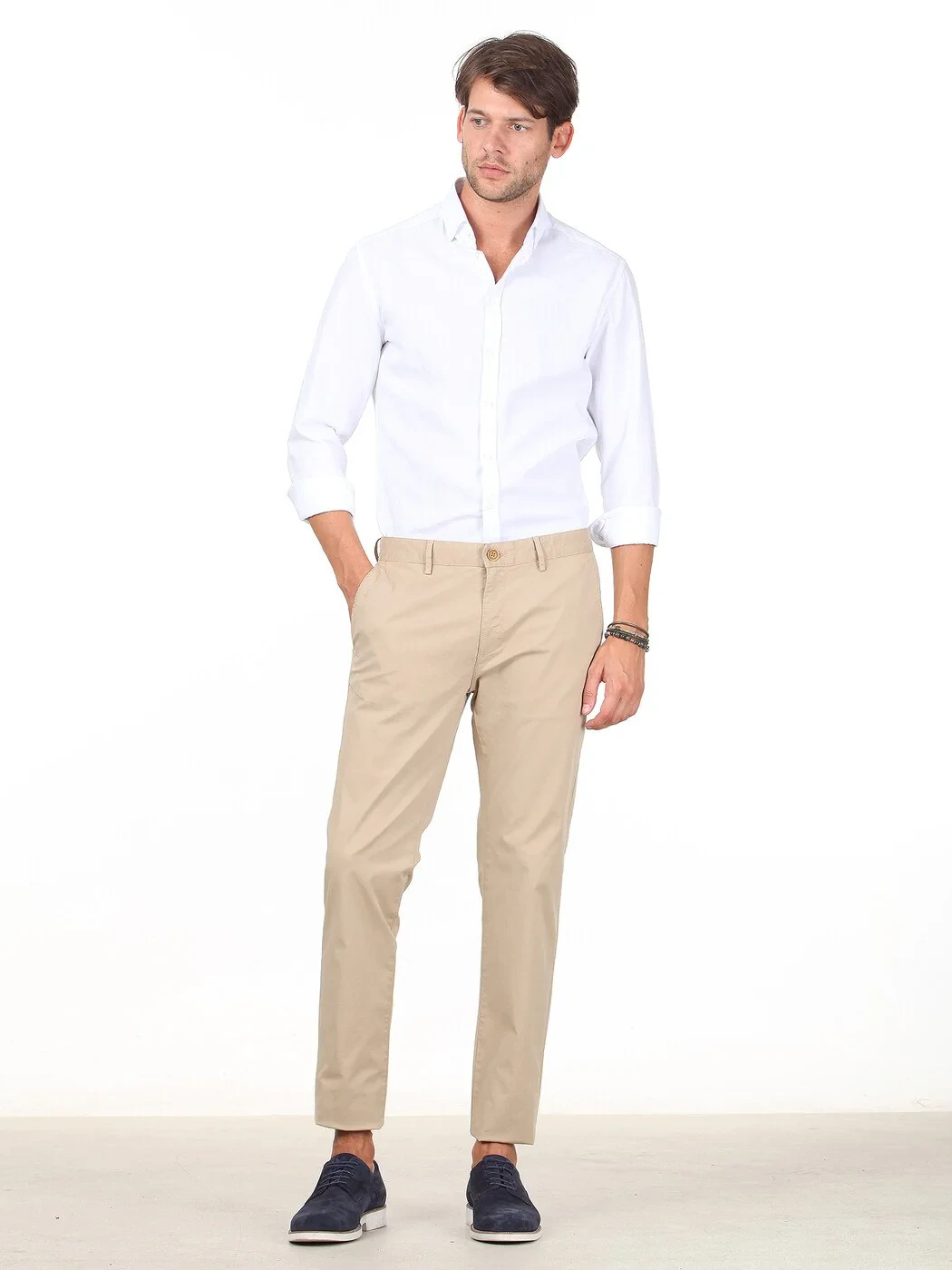 Safran Düz Dokuma Regular Fit Casual Pamuk Karışımlı Pantolon - 2