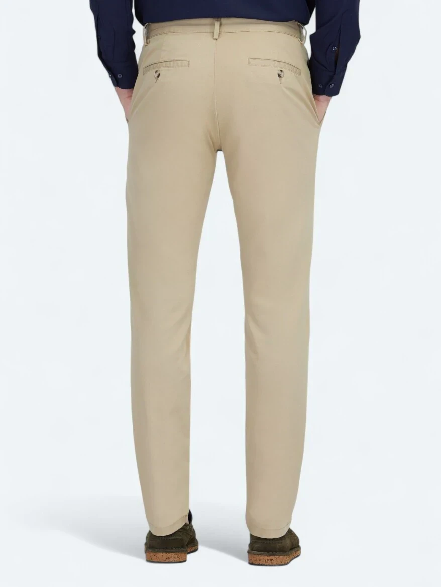 Safran Düz Dokuma Regular Fit Casual Pamuk Karışımlı Pantolon 