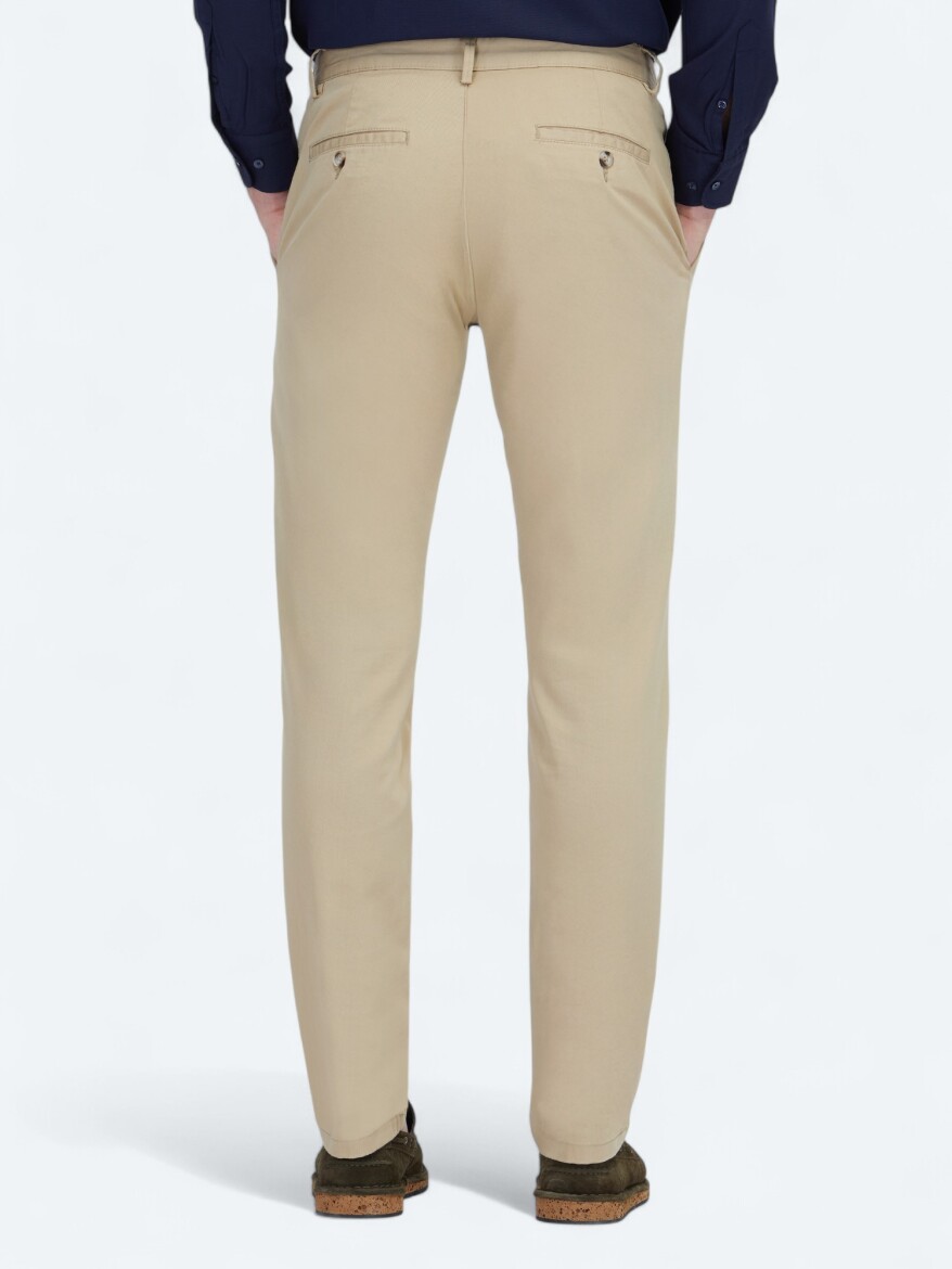 Safran Düz Dokuma Regular Fit Casual Pamuk Karışımlı Pantolon - 4