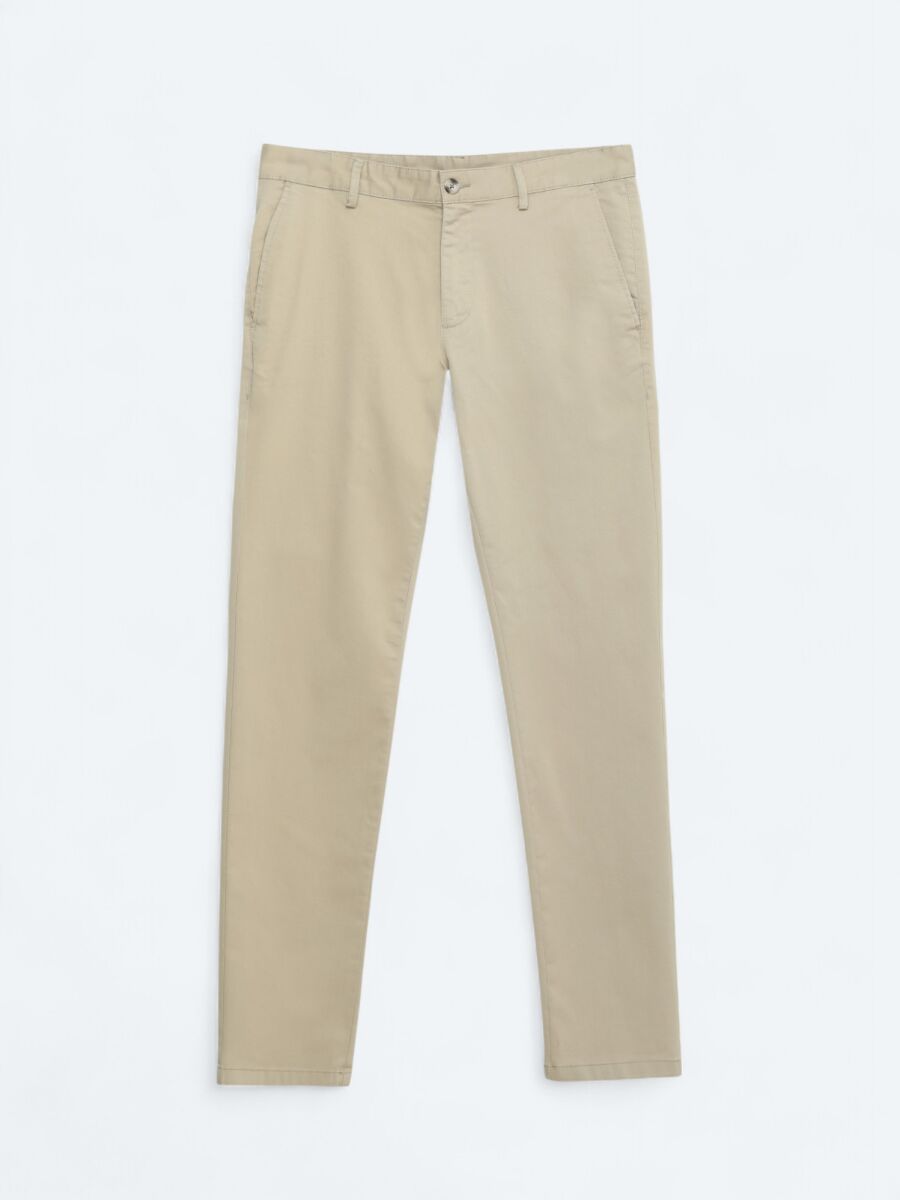 Safran Düz Dokuma Regular Fit Casual Pamuk Karışımlı Pantolon - 5