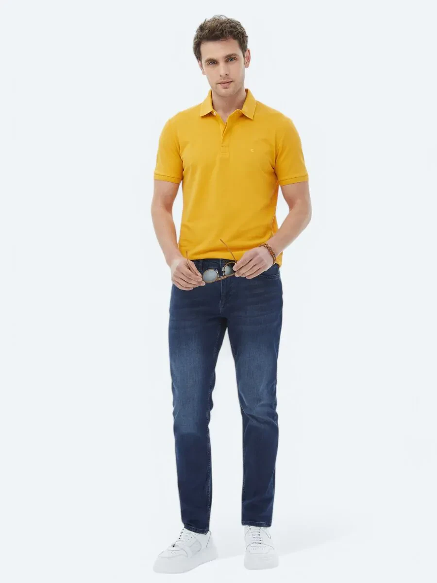 Safran Polo Yaka %100 Pamuk T-Shirt - 2