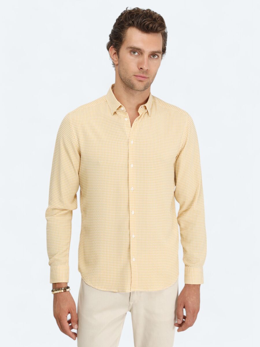 Safran Regular Fit Dokuma Casual Gömlek - 1