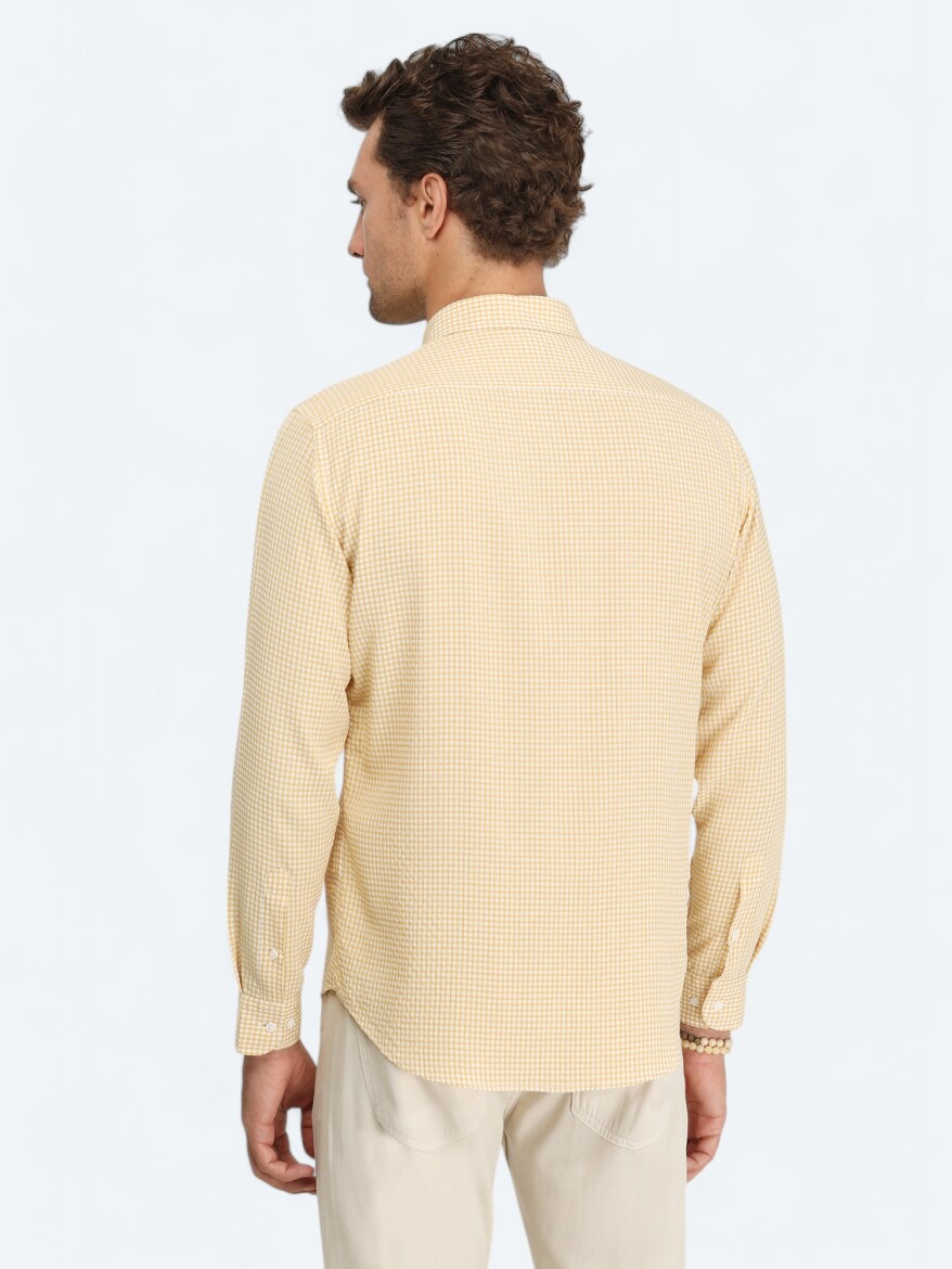 Safran Regular Fit Dokuma Casual Gömlek - 4