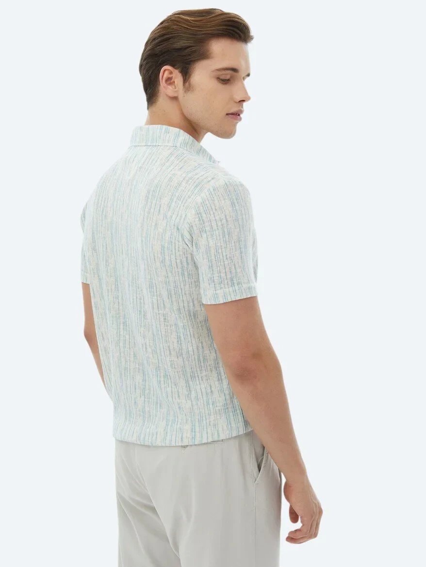 Saks Baskılı Polo Yaka Pamuk Karışımlı T-Shirt - 9