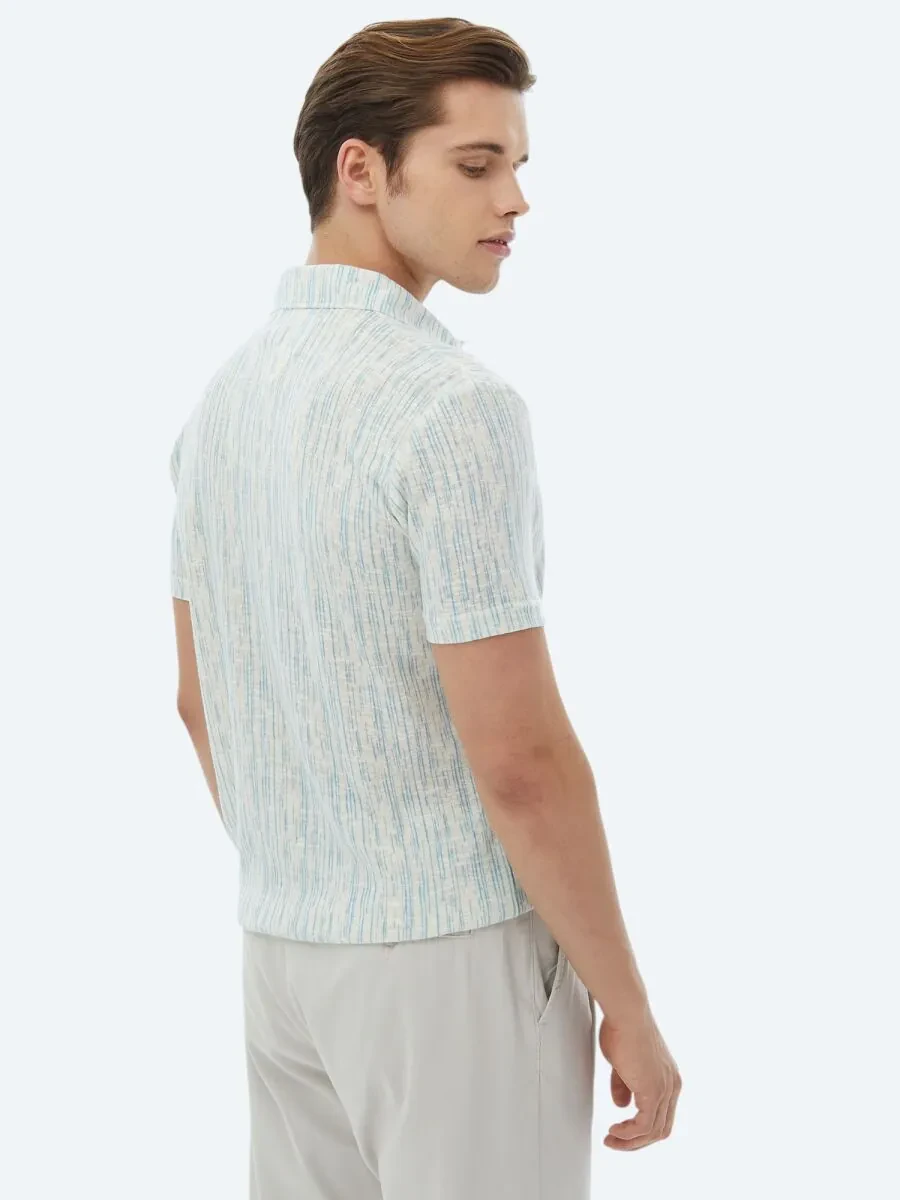 Saks Baskılı Polo Yaka Pamuk Karışımlı T-Shirt - 9
