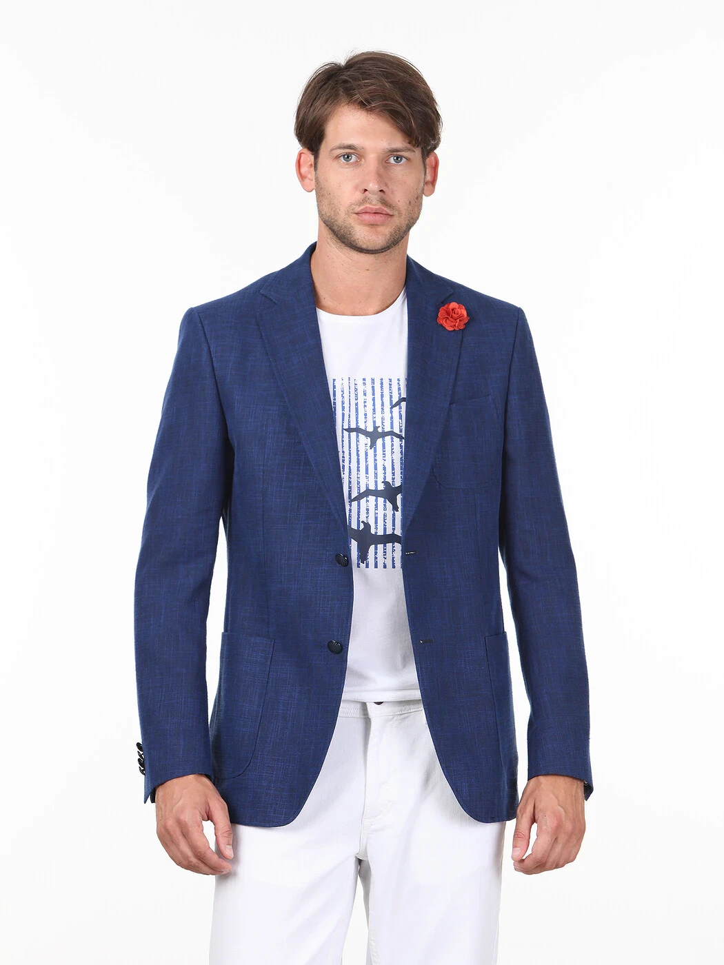 Saks Desenli Modern Fit Yün Karışımlı Ceket - 1