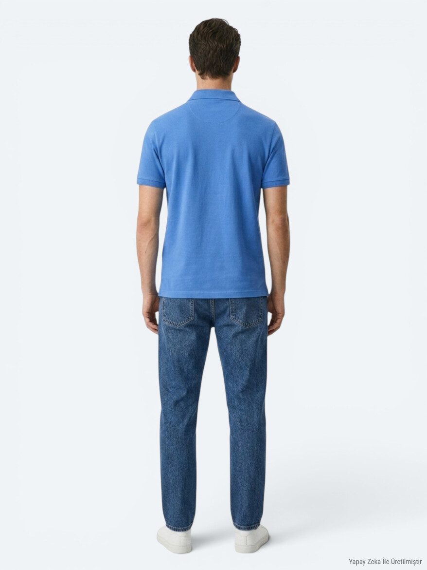 Saks Düz %100 Pamuk T-Shirt - 5
