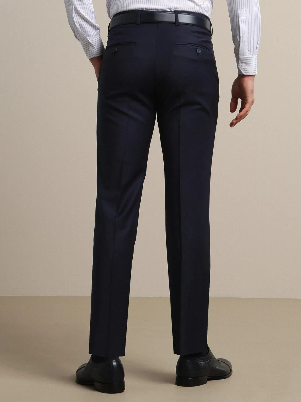 Saks Düz Dokuma Fitted Fit Klasik Yün Karışımlı Pantolon - 5
