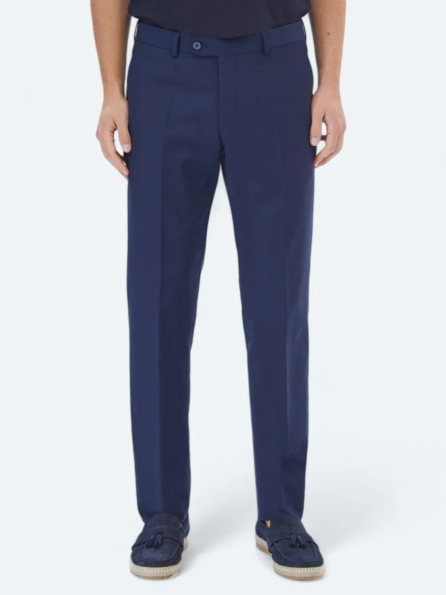 Saks Düz Dokuma Fitted Fit Klasik Yün Karışımlı Pantolon - 2
