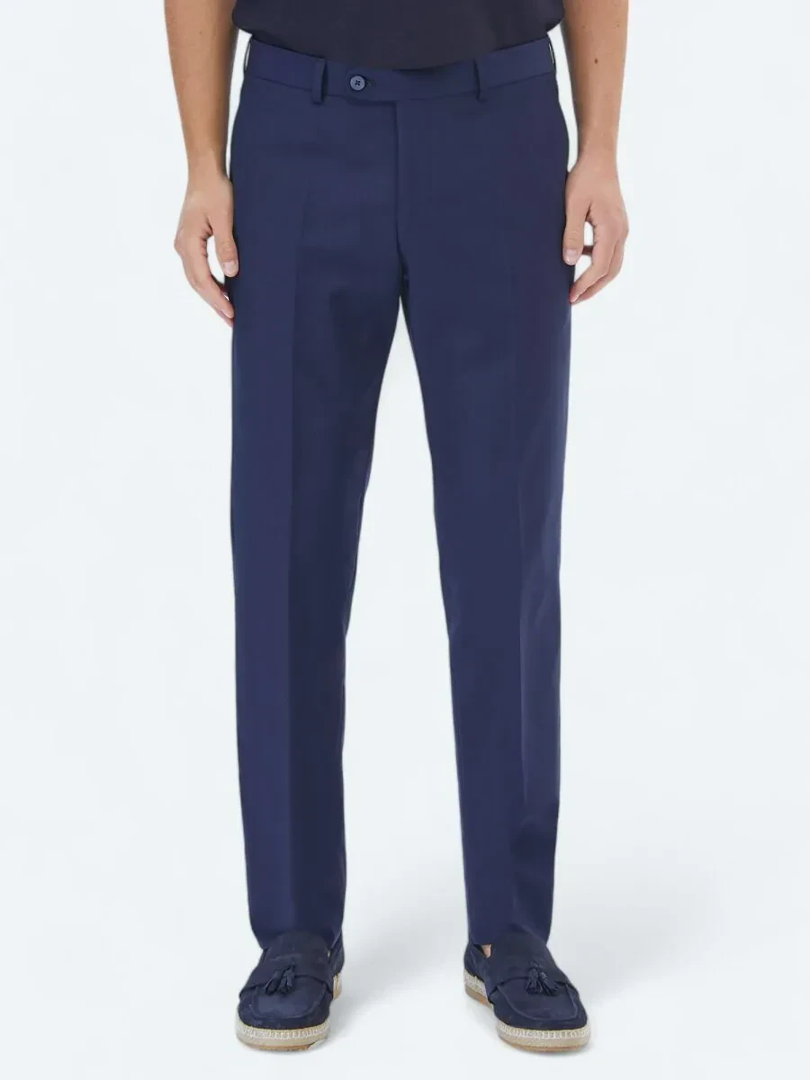 Saks Düz Dokuma Fitted Fit Klasik Yün Karışımlı Pantolon - 2