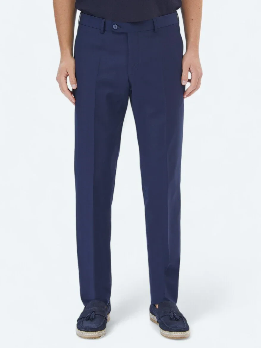 Saks Düz Dokuma Fitted Fit Klasik Yün Karışımlı Pantolon - 1