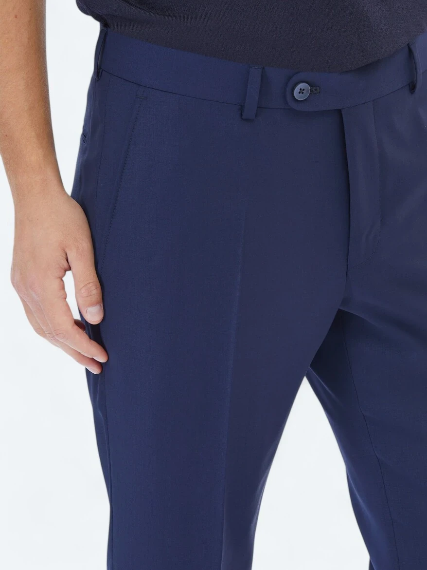 Saks Düz Dokuma Fitted Fit Klasik Yün Karışımlı Pantolon 