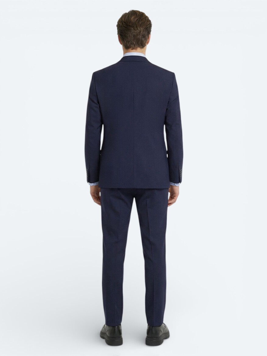 Saks Düz Modern Fit Yün Karışımlı Takım Elbise - 4