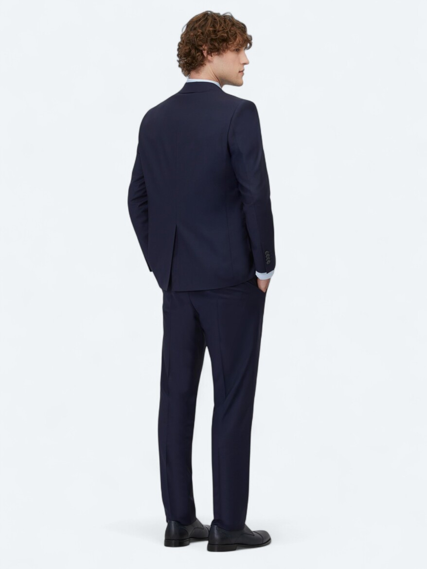 Saks Düz Regular Fit Yün Karışımlı Takım Elbise - 5