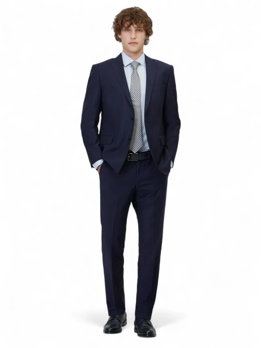 Saks Düz Regular Fit Yün Karışımlı Takım Elbise - 2