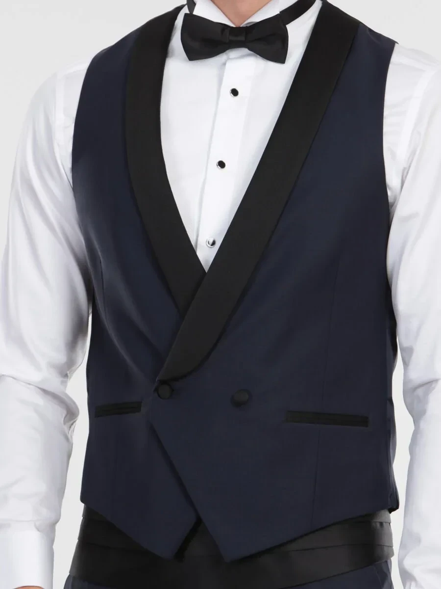 Saks Fitted Fit Şal Yaka Klasik Yelek - 1