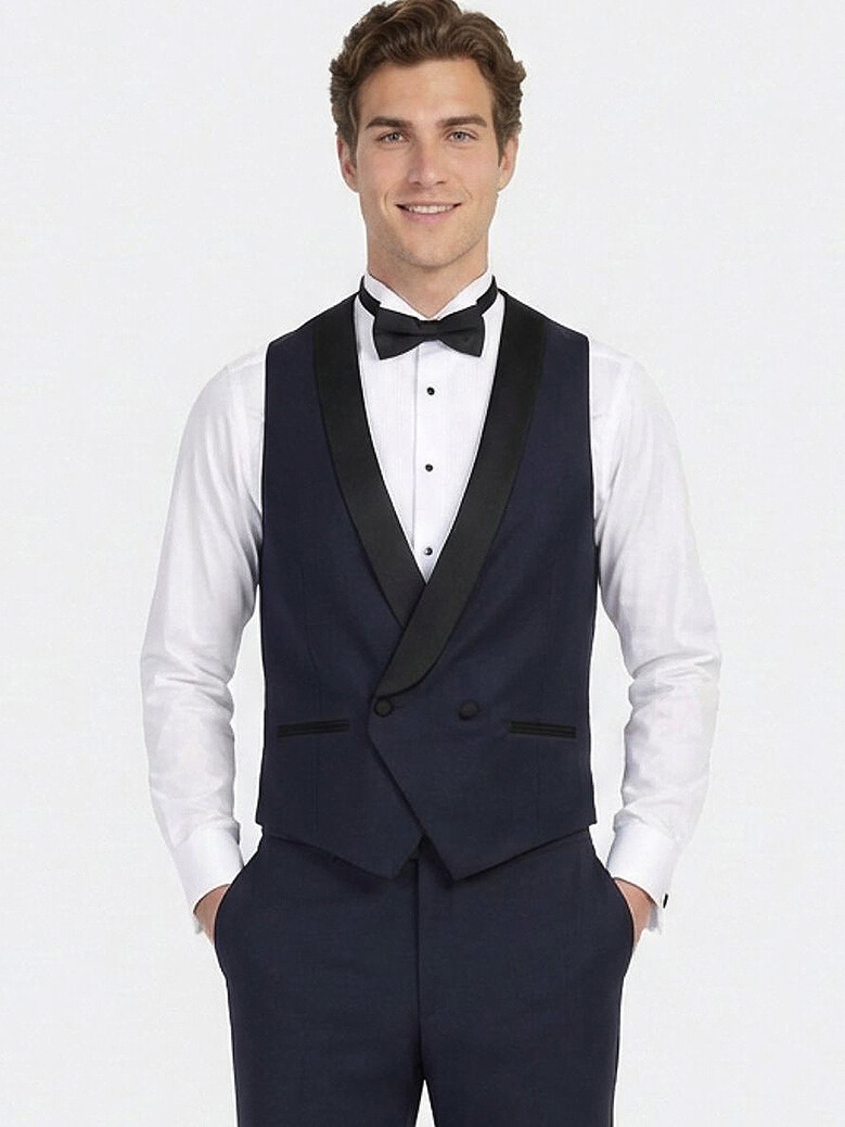 Saks Fitted Fit Şal Yaka Klasik Yelek - 1