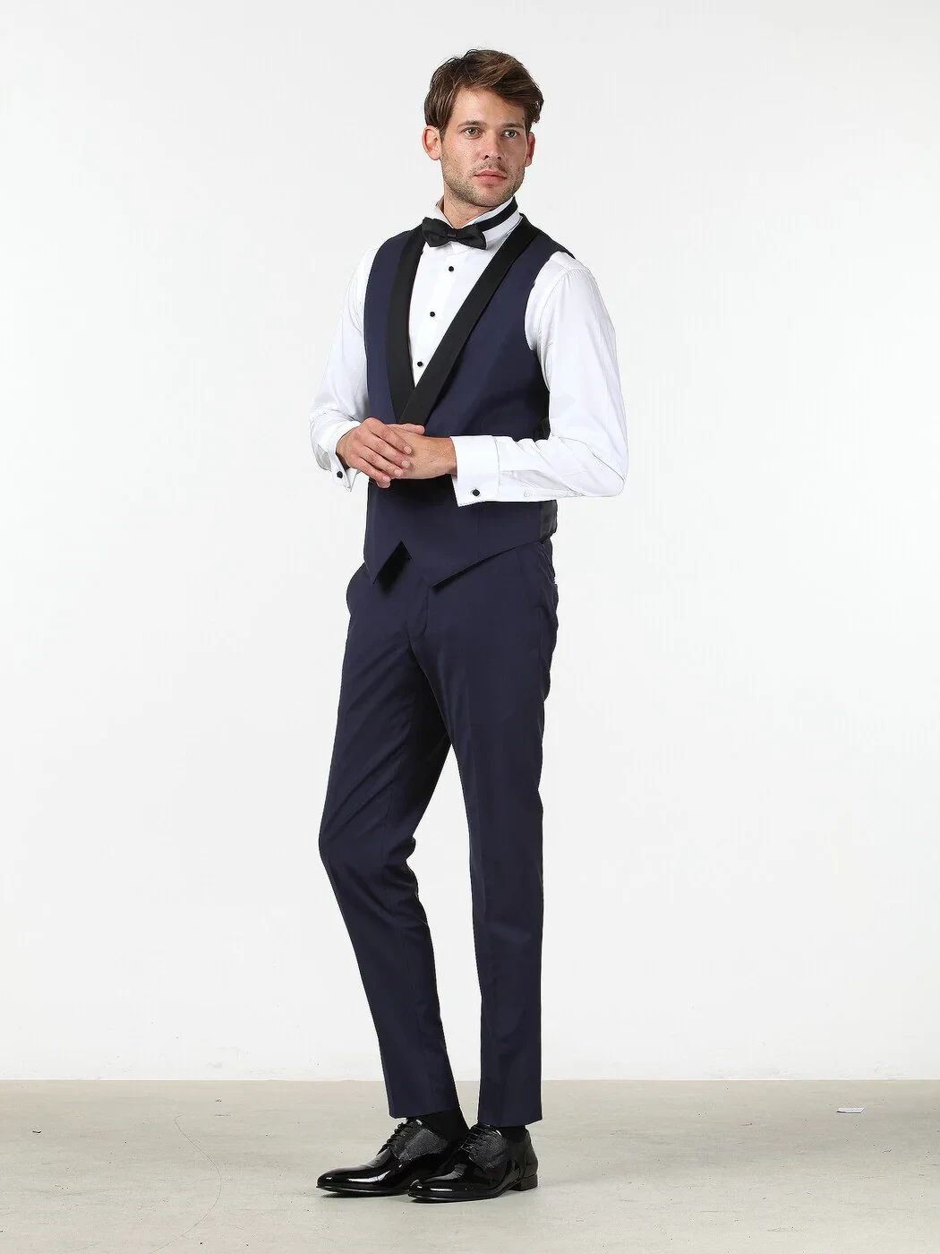 Saks Fitted Fit Şal Yaka Klasik Yelek - 2