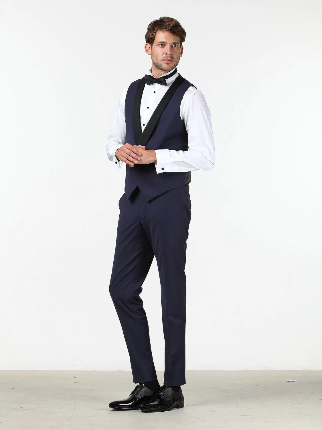Saks Fitted Fit Şal Yaka Klasik Yelek - 2