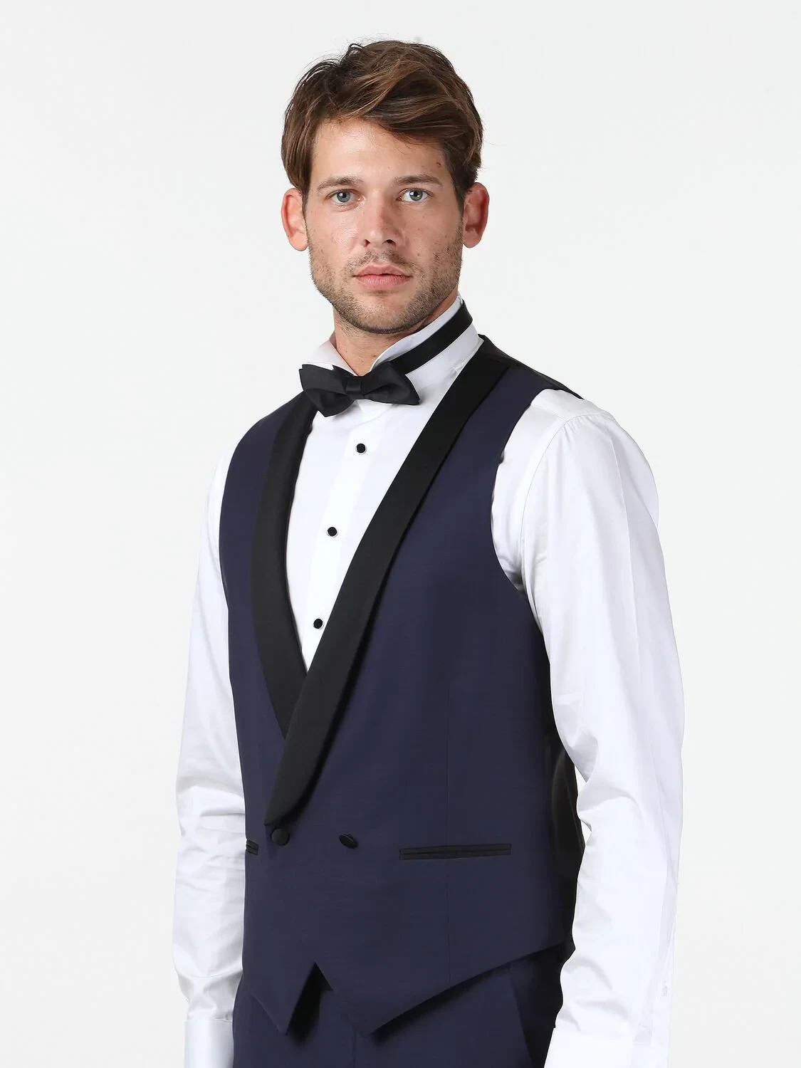 Saks Fitted Fit Şal Yaka Klasik Yelek - 3
