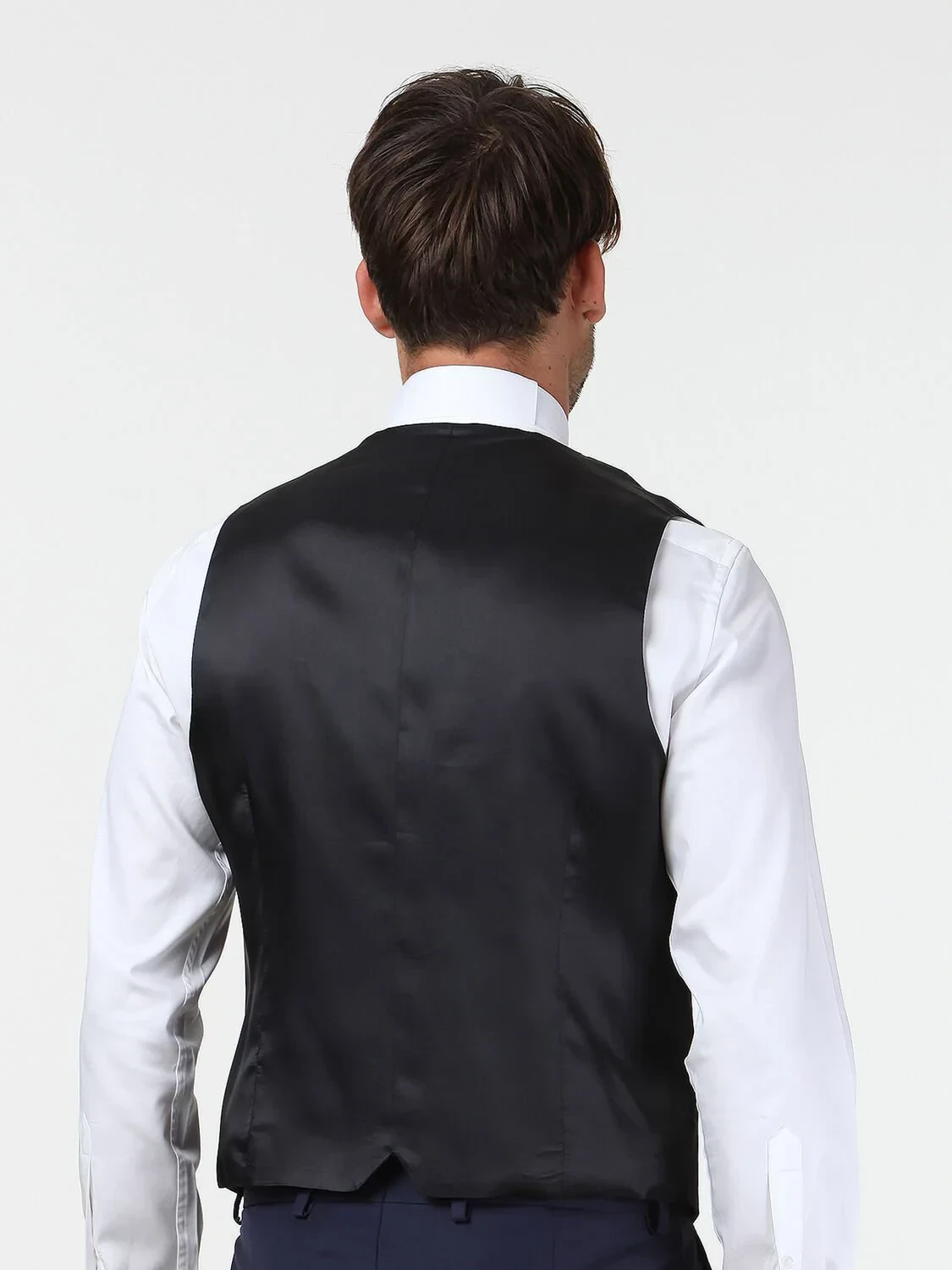 Saks Fitted Fit Şal Yaka Klasik Yelek - 4