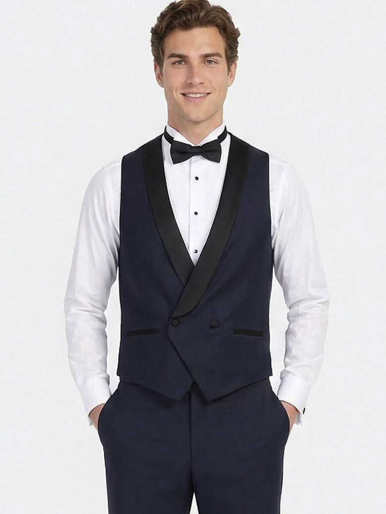 Saks Fitted Fit Shawl Collar Classical Waistcoat - 1