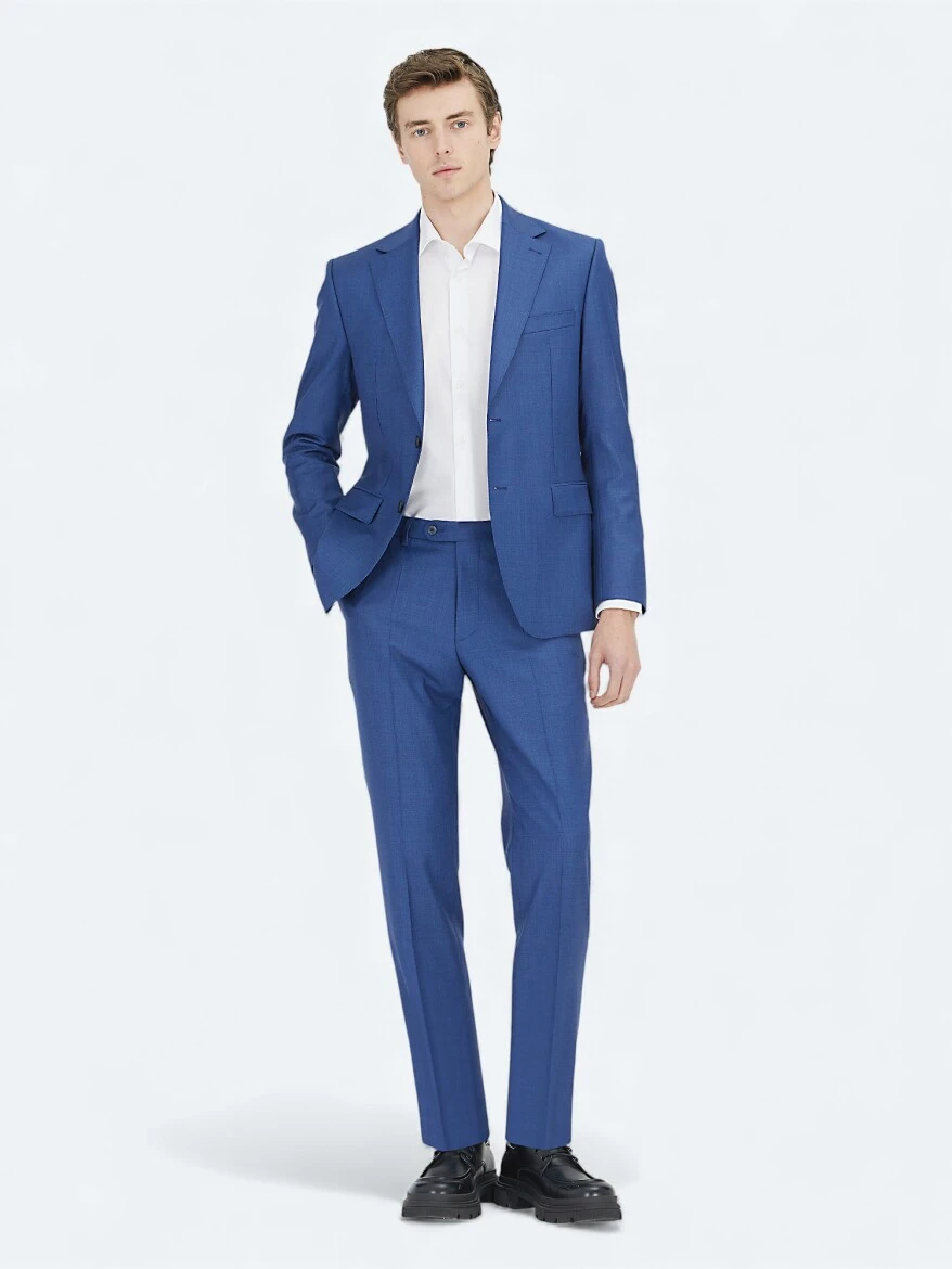 Saks Mikro Modern Fit %100 Yün Takım Elbise - KİP