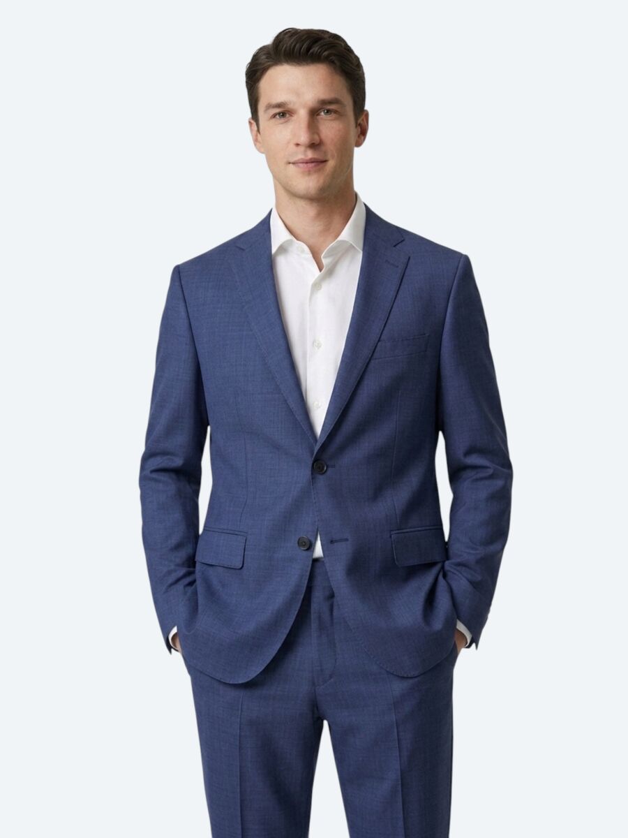Saks Mikro Slim Fit %100 Yün Takım Elbise - 1