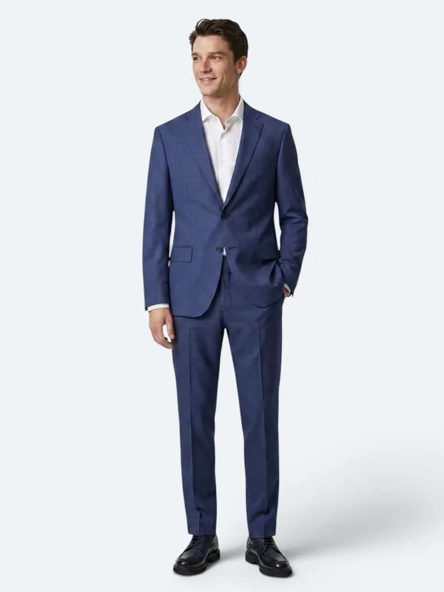 Saks Mikro Slim Fit %100 Yün Takım Elbise - 3