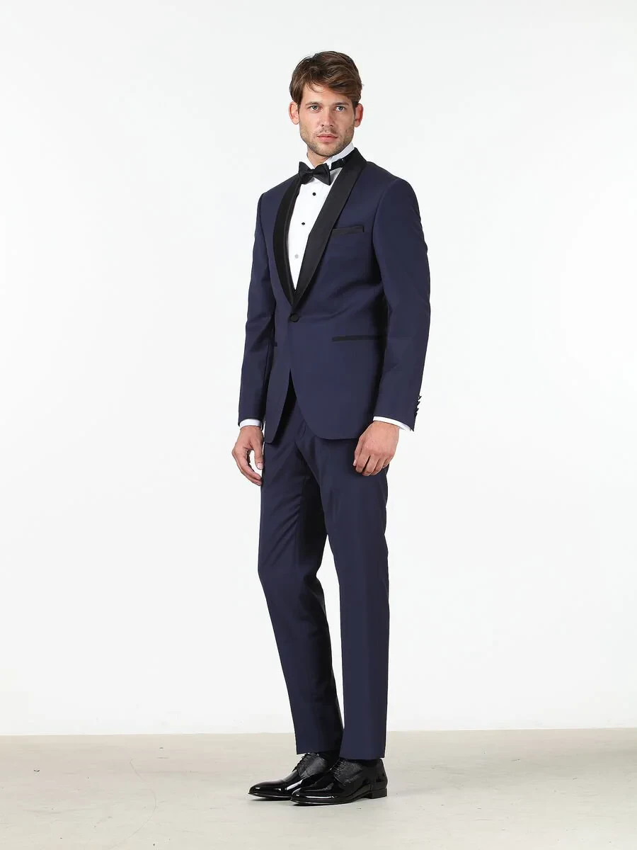 Saks Modern Fit Shawl Collar Weaving Tuxedo - 2