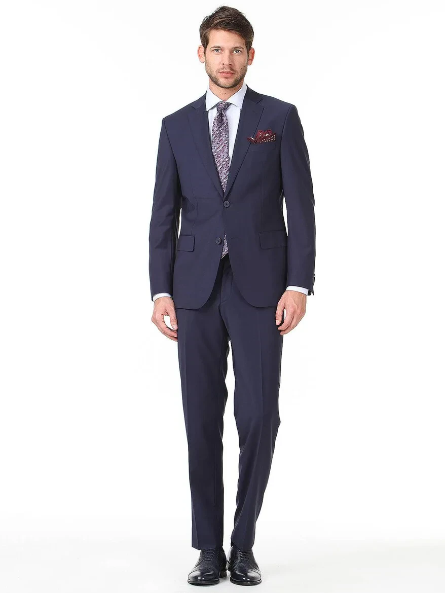 Saks Modern Fit Wool Blended Suit - 3