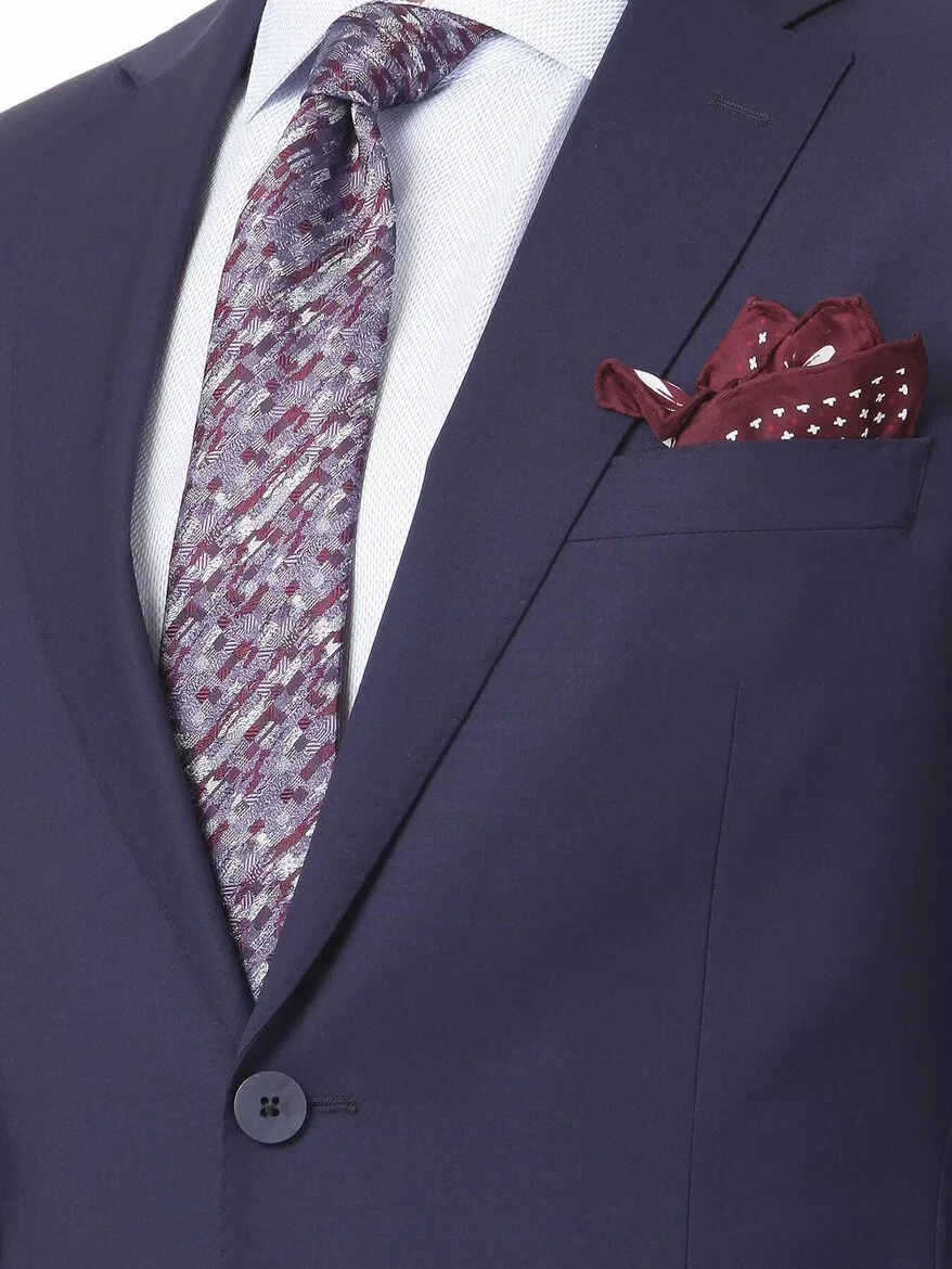 Saks Modern Fit Wool Blended Suit - 5